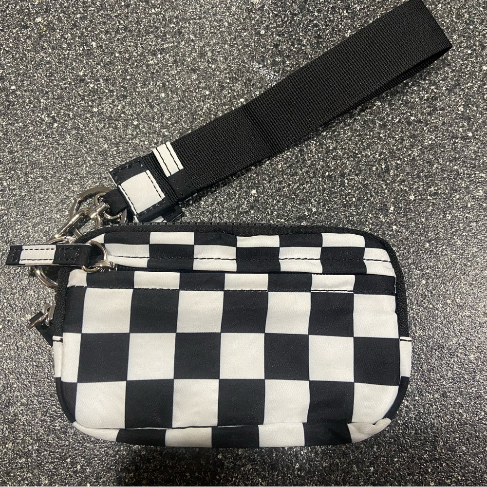 Checkered Black and White wristlet